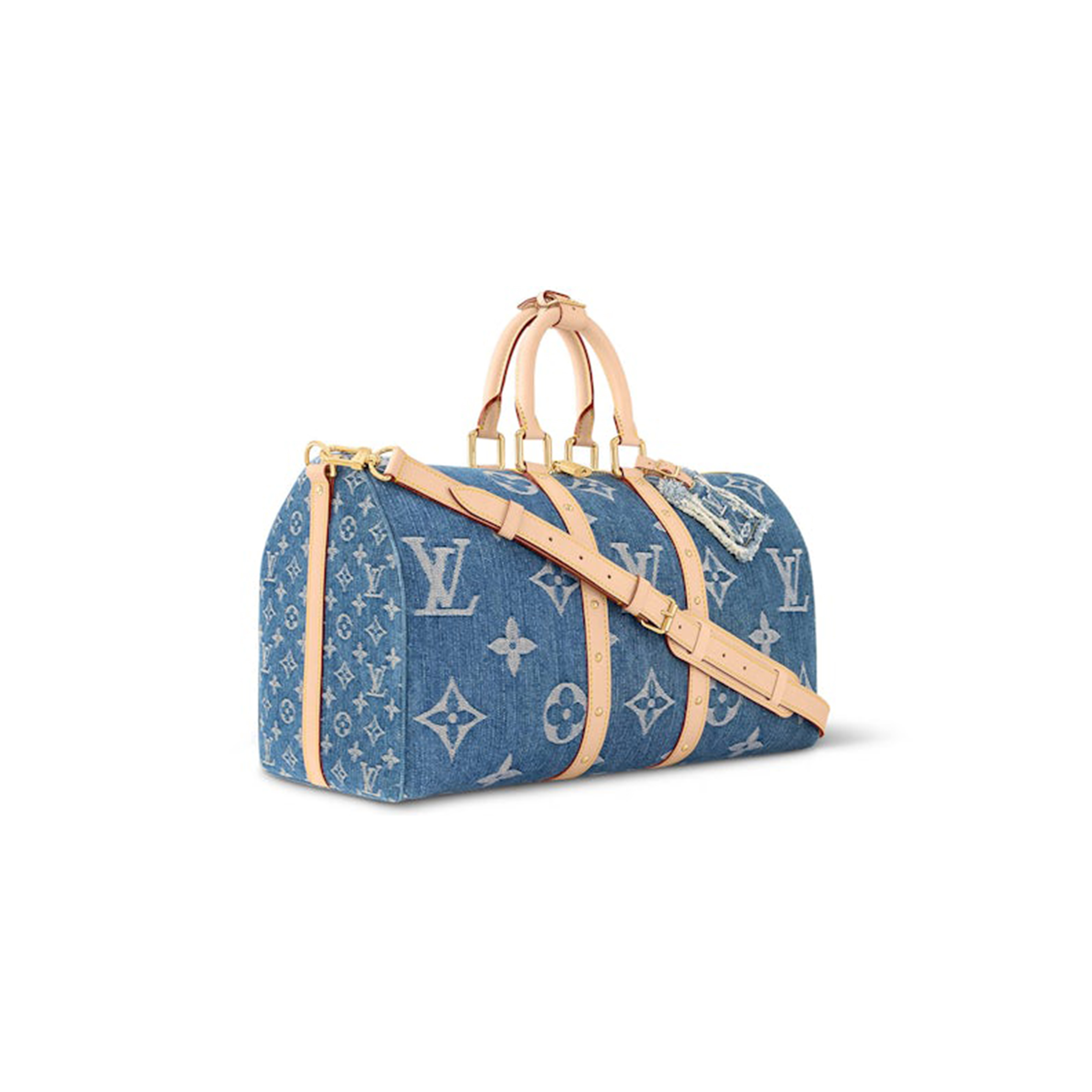 LOUIS VUITTON DENIM KEEPALL BANDOULIERE 45 MONOGRAM BLUE M24315 (45*27*20cm)
